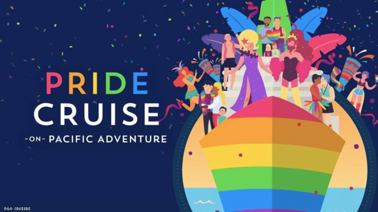 P&O游轮矢量图像,上面有各种各样的LGBTQ +人