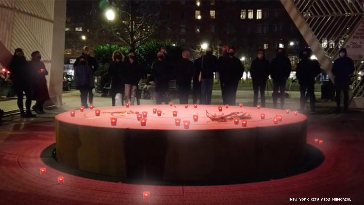 纽约艾滋病纪念馆的蜡烛